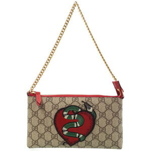 GUCCI Holiday GG Supreme Kingsnake Pouch Chain Handbag